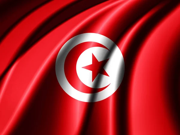 Bandiera Della Tunisia Con Spazio Copia Del Testo Illustrazione — Foto Stock