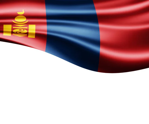 Bandiera Della Mongolia Con Spazio Copia Del Testo Illustrazione — Foto Stock