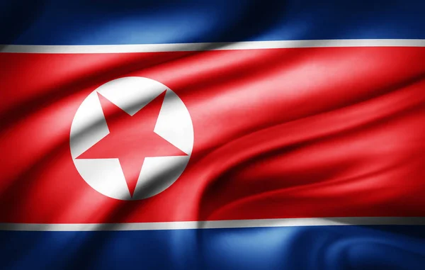 Bandeira Coreia Norte Com Espaço Cópia Para Seu Texto Ilustração — Fotografia de Stock