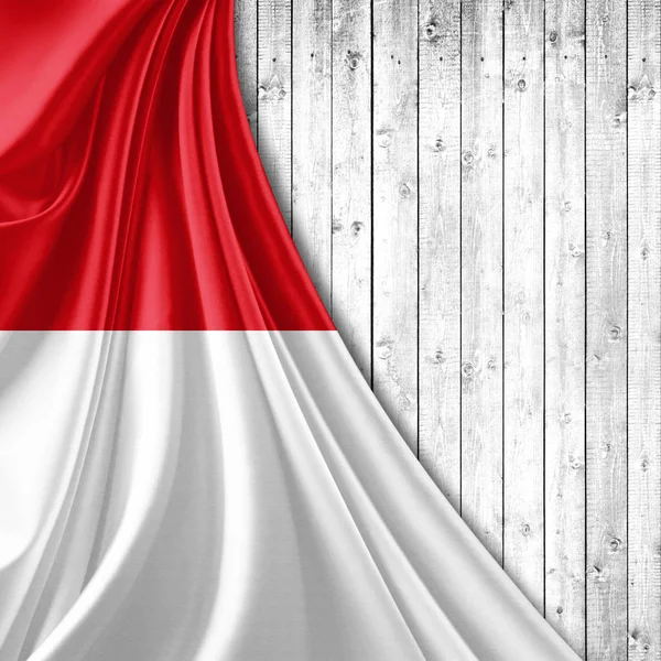 Vlag Van Monaco Met Kopie Ruimte Voor Tekst Illustratie — Stockfoto