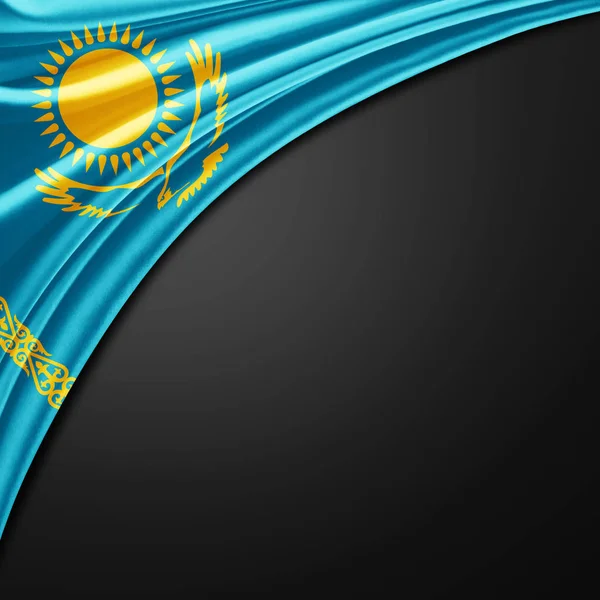 Флаг Казахстана Местом Копирования Текста Иллюстрация — стоковое фото