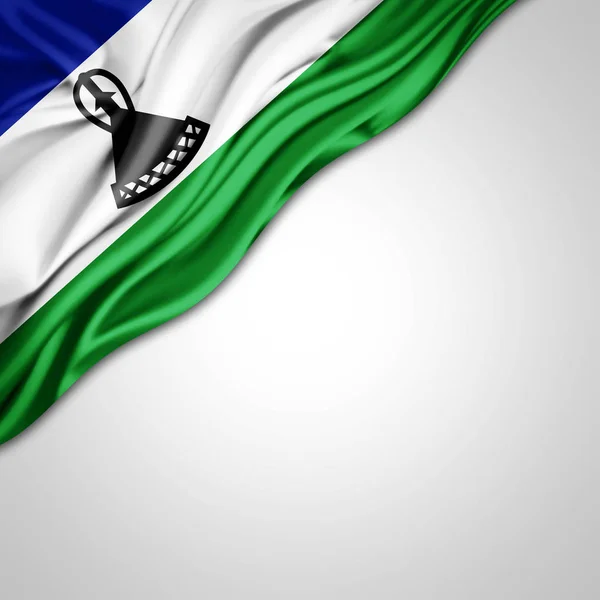Flagge Von Lesotho Mit Kopierplatz Für Ihren Text Illustration — Stockfoto