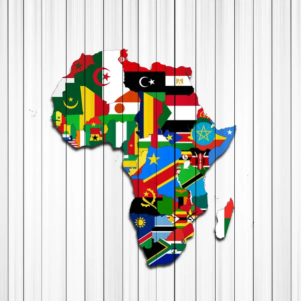 Africa Continente Fatto Bandiere Illustrazione — Foto Stock