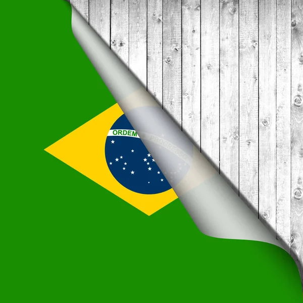 Brasilianische Flagge Und Abstrakter Hintergrund Illustration — Stockfoto