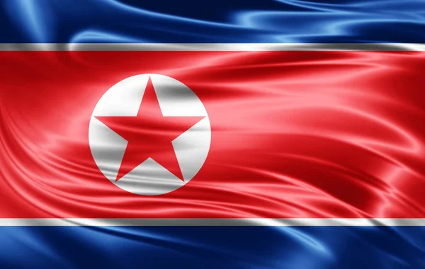 Flag of North Korea  with copy space for your text  - 3D illustration