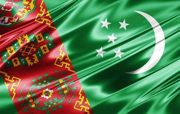 Bandeira Turcomenistão Com Espaço Cópia Para Seu Texto Imagens — Fotografia de Stock