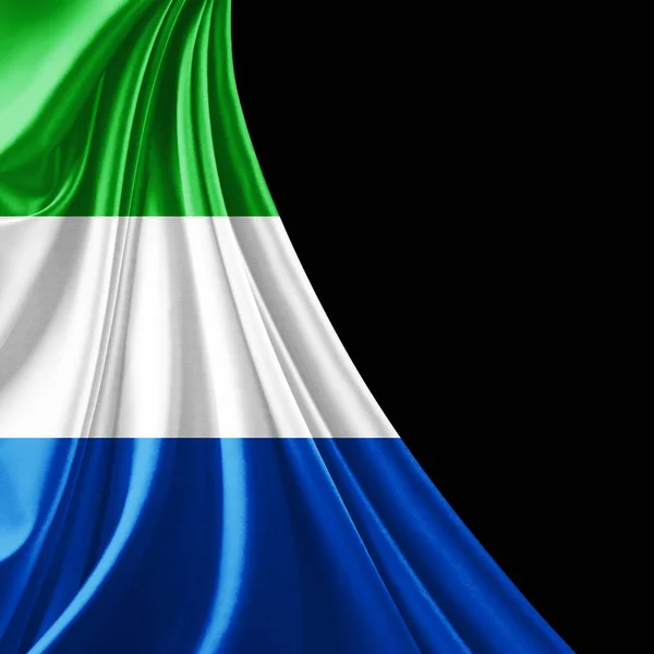 Sierra Leone Flagg Med Kopia Utrymme För Din Text Illustration — Stockfoto