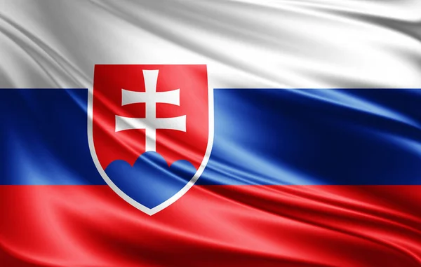 Slovakiens Flagga Med Kopia Utrymme För Din Text Illustration — Stockfoto