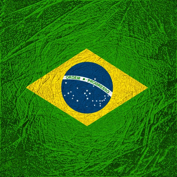 Vlag Van Brazilië Een Abstracte Achtergrond Illustratie — Stockfoto