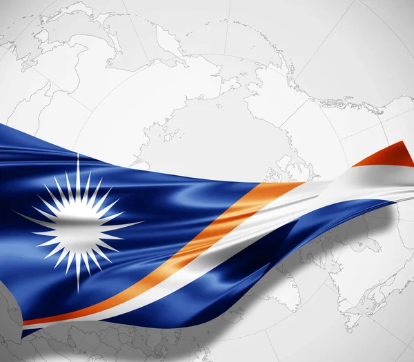 Bandera Las Islas Marshall Con Espacio Para Copiar Texto Ilustración — Foto de Stock