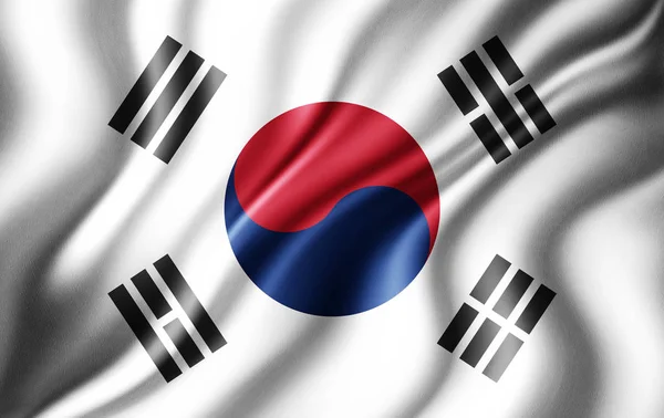 Bandera Corea Del Sur Con Espacio Copia Para Texto Ilustración —  Fotos de Stock