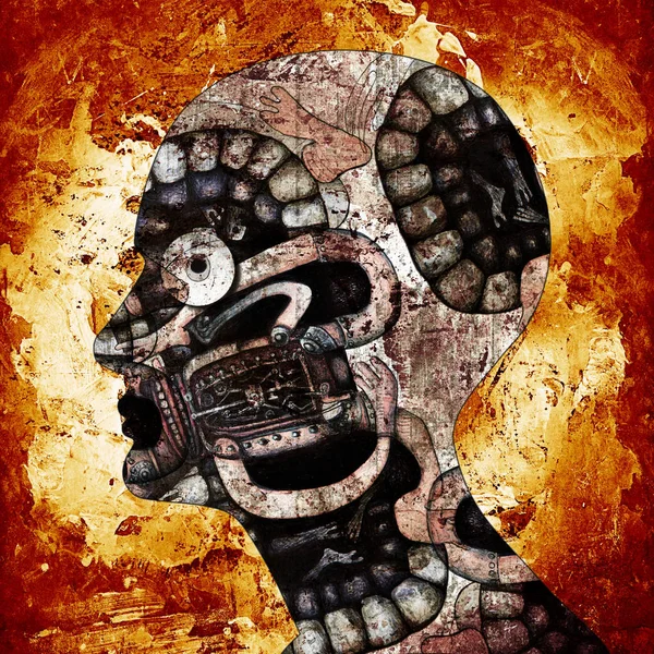 Menschlicher Kopf Abstrakter Hintergrund Illustration — Stockfoto