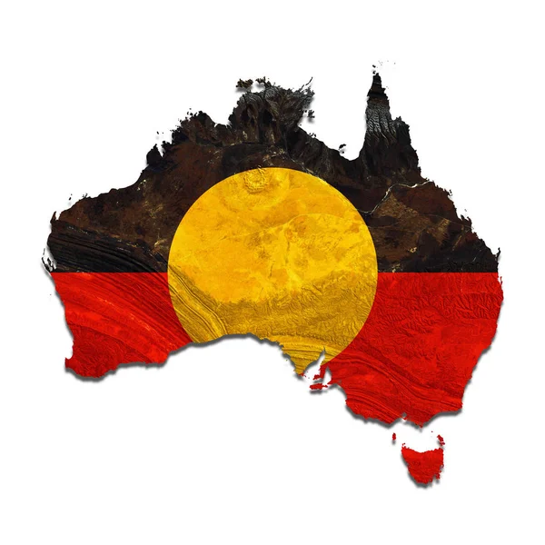 Bandera Aborigen Australia Con Espacio Copia Para Texto Imágenes — Foto de Stock