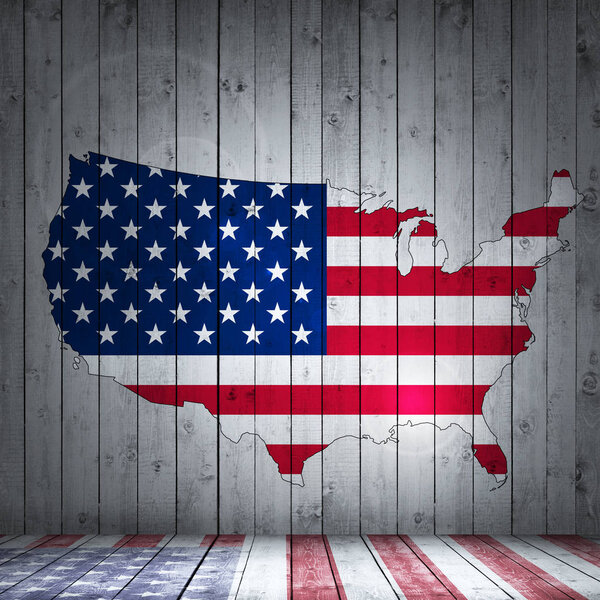 Флажок США с местом для копирования текста или изображений
 