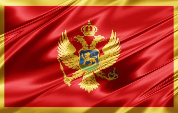 Vlag Van Montenegro Met Kopie Ruimte Voor Tekst Illustratie — Stockfoto