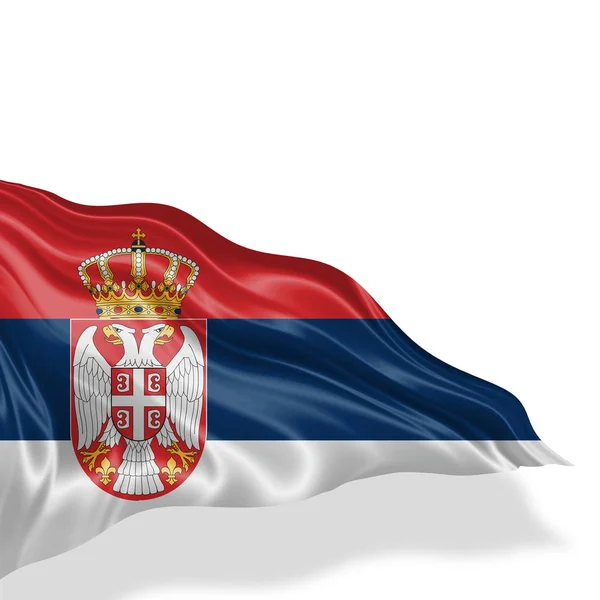 Bandera Serbia Con Espacio Para Copiar Texto Ilustración —  Fotos de Stock