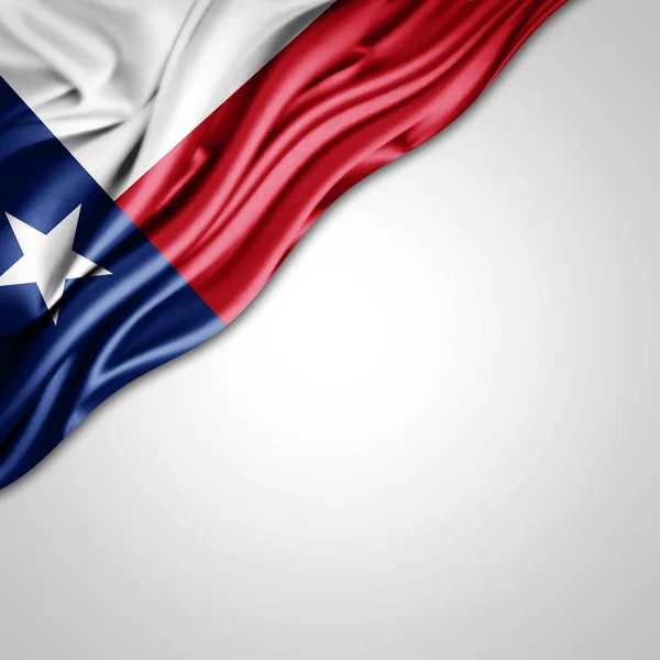 Bandiera Del Texas Con Spazio Copia Testo Sfondo Bianco Illustrazione — Foto Stock