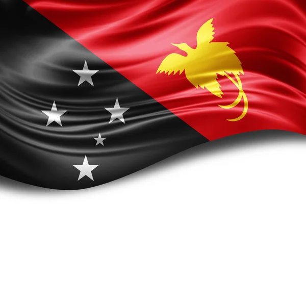 Σημαία Της Νέας Γουινέας Αντίγραφο Χώρο Για Κείμενο Λευκό Φόντο — Φωτογραφία Αρχείου