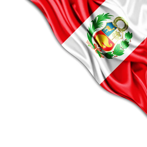 Vlag Van Peru Met Kopie Ruimte Voor Tekst Illustratie — Stockfoto