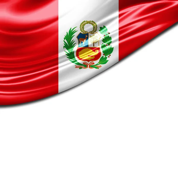 Flag Peru Copy Space Your Text White Background Illustration — Stock Photo, Image