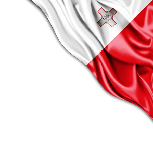 Vlag Van Malta Met Kopie Ruimte Voor Tekst Illustratie — Stockfoto