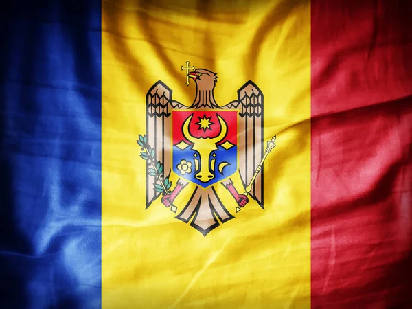 Vlag Van Moldavië Met Kopie Ruimte Voor Tekst Illustratie — Stockfoto