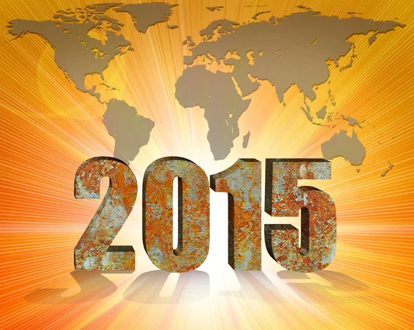 2015 World Map Number Background — Stock Photo, Image