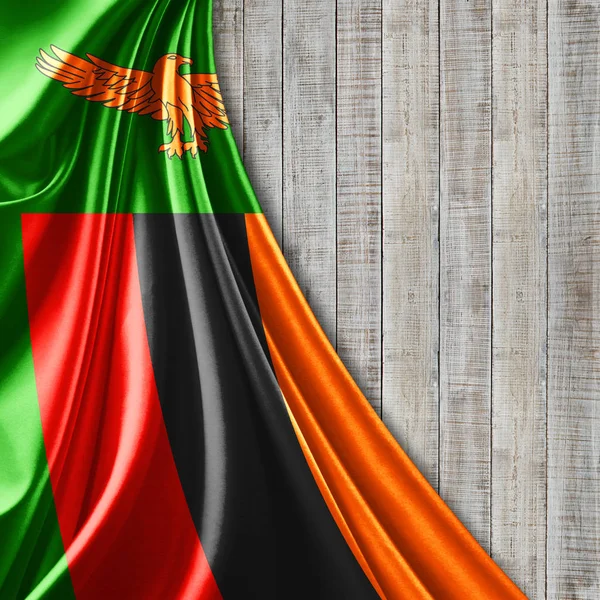 赞比亚国旗与复制空间为您的文本 — 图库照片