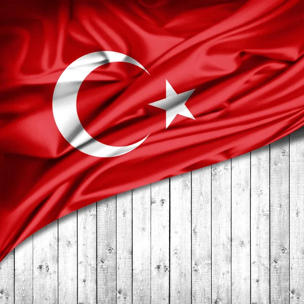 Turecká Vlajka Kopií Prostor Pro Ilustraci Textu — Stock fotografie