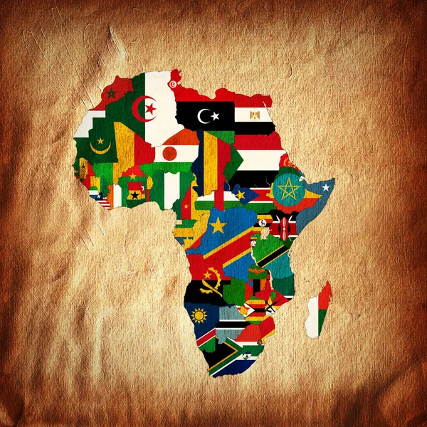 Africa Continent Made Flags Illustration — Stock Photo, Image