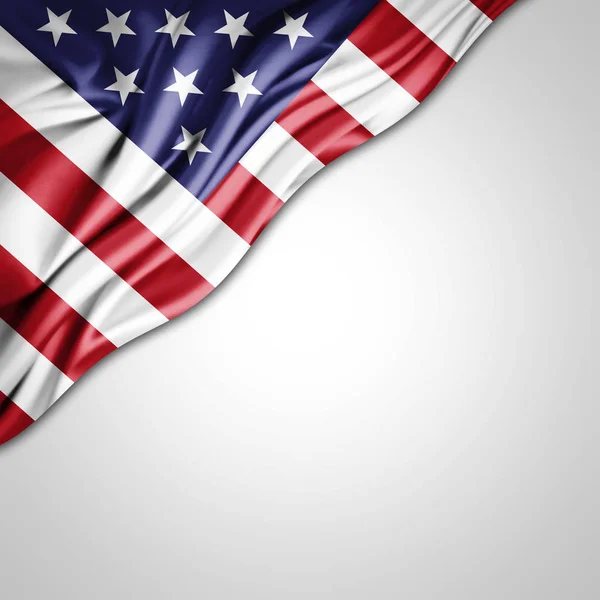 Flag Usa Copy Space Your Text White Background Illustration — Stock Photo, Image