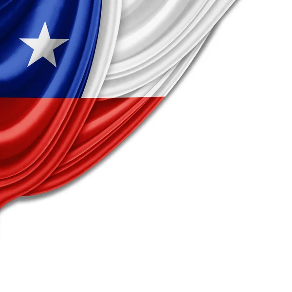 Bandera Chile Con Espacio Copia Para Texto Sobre Fondo Blanco — Foto de Stock