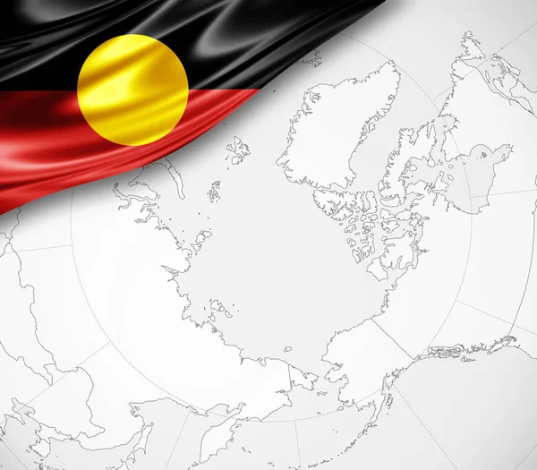 Flag of Aboriginal Australia   with copy space for your text  - 3D illustration