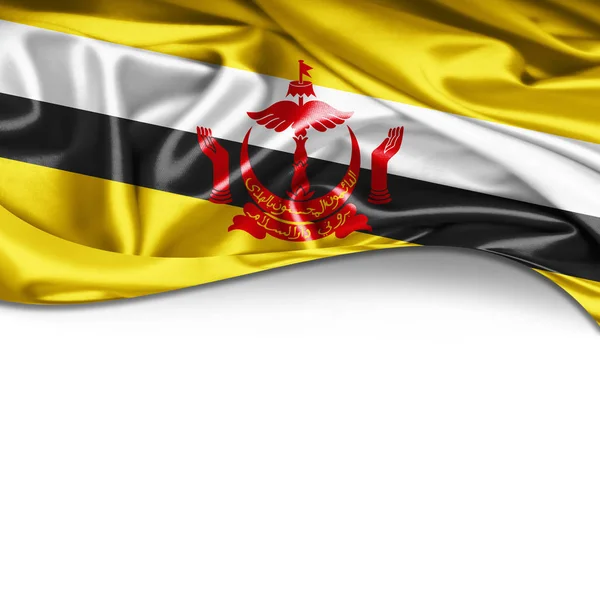 Vlag Van Brunei Met Kopie Ruimte Voor Tekst Illustratie — Stockfoto