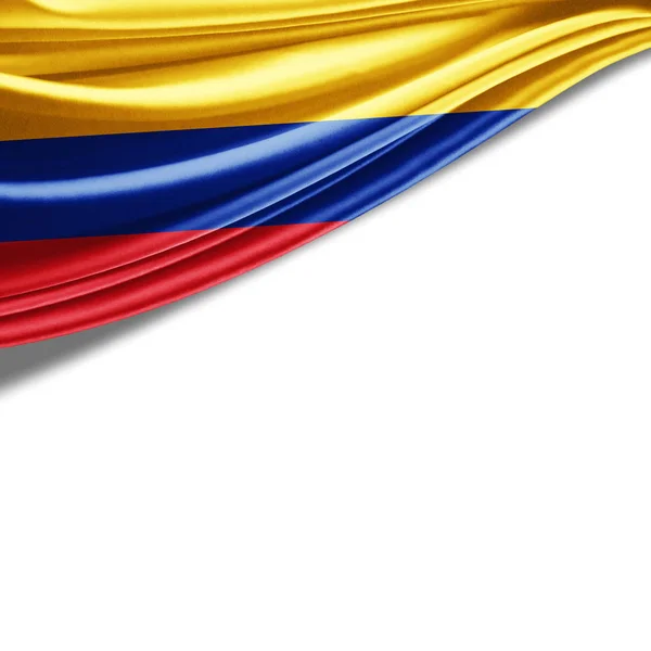 白背景 イラストにテキストのコピー スペースとコロンビアの旗 — ストック写真