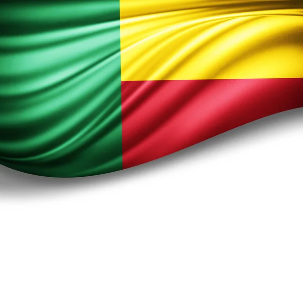 Flagge Von Benin Mit Kopierplatz Für Ihren Text Auf Weißem — Stockfoto