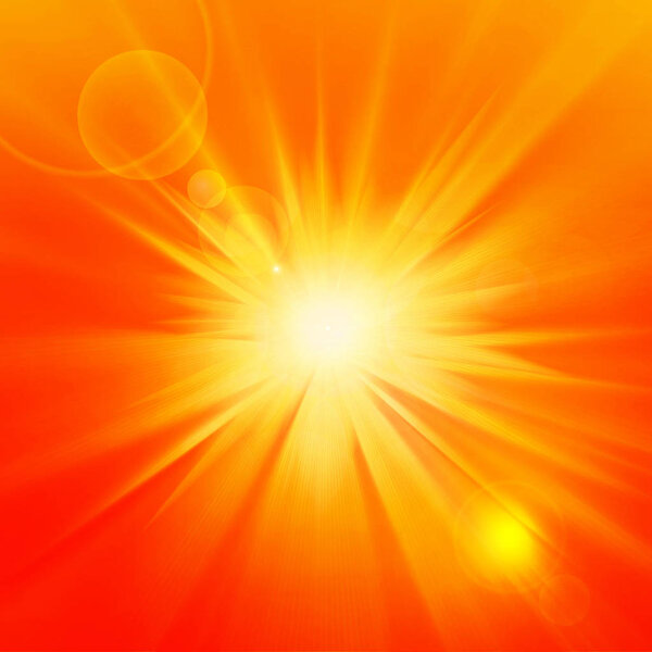 sun with  rays abstract background - Illustration