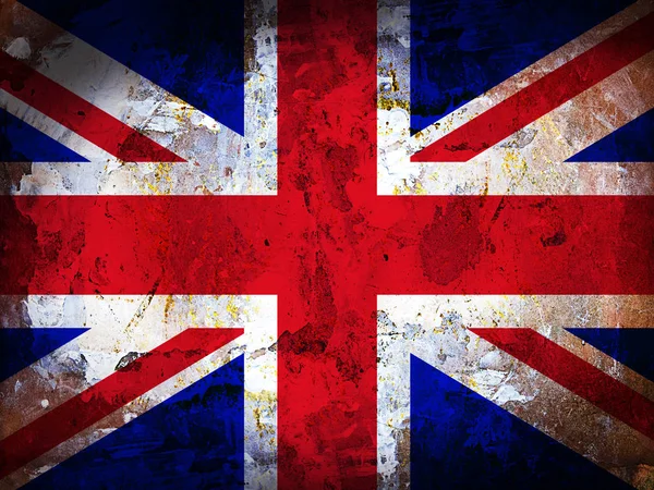Флаг Великобритании Раскрашенный Старой Текстуре Стен Иллюстрация — стоковое фото