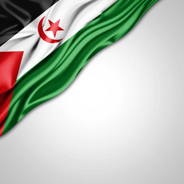 テキスト イラストのコピー スペースとサハラ アラブ民主共和国の旗 — ストック写真