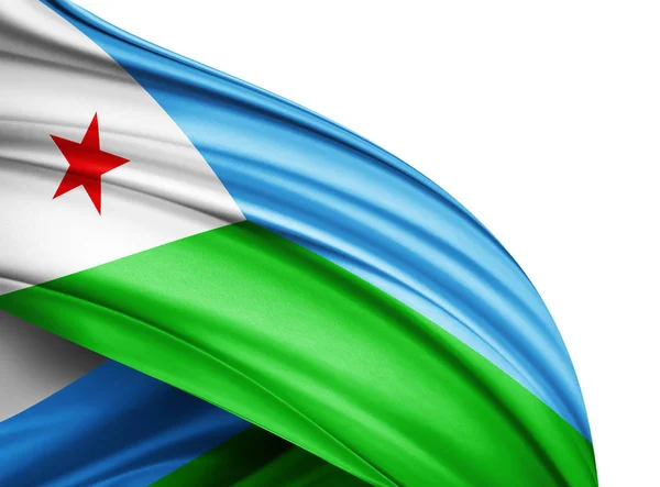 Bandera Yibuti Con Espacio Copia Para Texto Ilustración —  Fotos de Stock