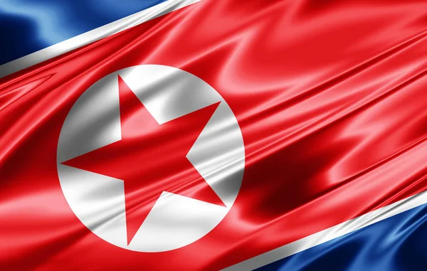 Flag of  North Korea  with copy space for your text  - 3D illustration