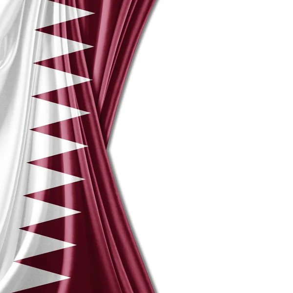 Drapeau Qatar Avec Espace Copie Pour Votre Texte Sur Fond — Photo