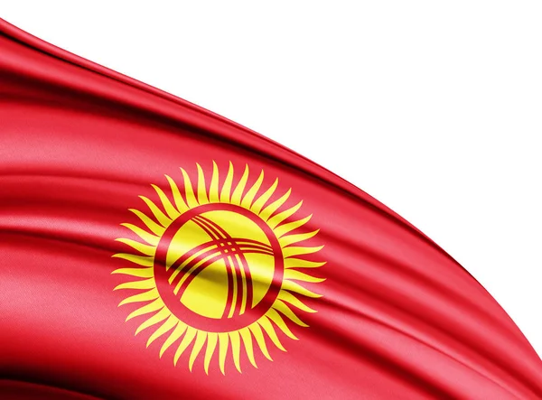 Drapeau Kirghizistan Avec Espace Copie Pour Votre Texte Illustration — Photo
