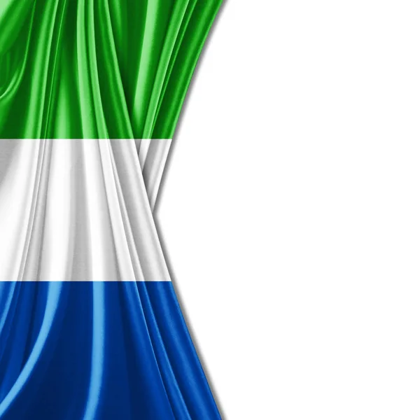 Bandeira Serra Leoa Com Espaço Cópia Para Seu Texto Ilustração — Fotografia de Stock