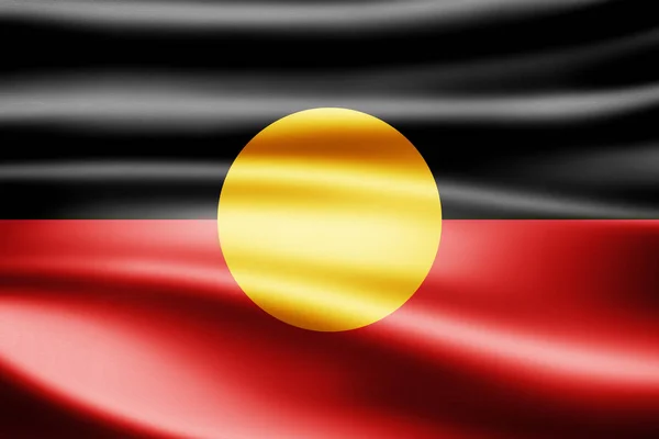 Bandera Australia Aborigen Con Espacio Copia Para Texto Ilustración — Foto de Stock