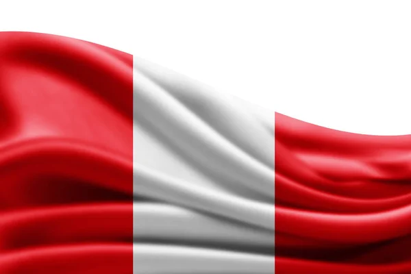 Прапор Перу Копію Простір Тексту Білий Фон Ілюстрація — стокове фото