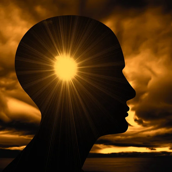 Religious Human Head Sun Illustration — Stock Photo, Image