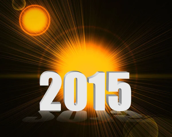 Feliz Ano Novo 2015 Sol — Fotografia de Stock