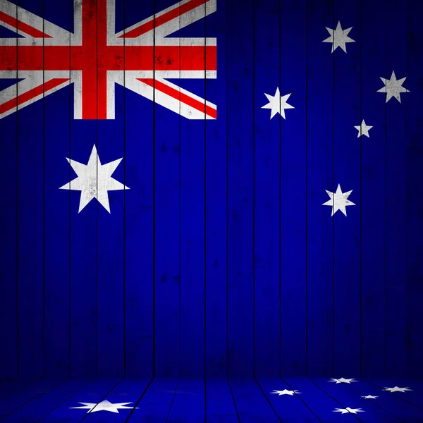 Australië Vlag Houten Achtergrond Illustratie — Stockfoto