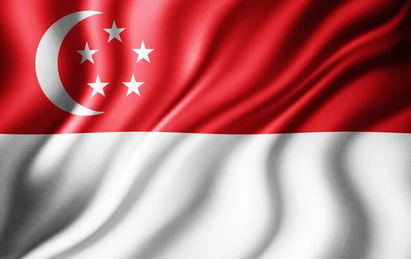 Bandeira Singapura Com Espaço Cópia Para Seu Texto Ilustração — Fotografia de Stock